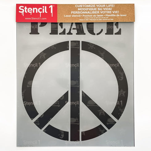 Stencil1 Peace Sign Stencil Durable Quality Reusable Stencils for Painting - Create Stencil Crafts and Decor - Decor on Walls Fabric & Furniture R...