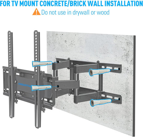 MOUNTUP Lag Bolt Kit for TV Wall Mount Comes with M8×65mm Lag Bolt & Washer for Wood Stud, Plastic Anchors for Concrete Wall, includes Bubble Leve...