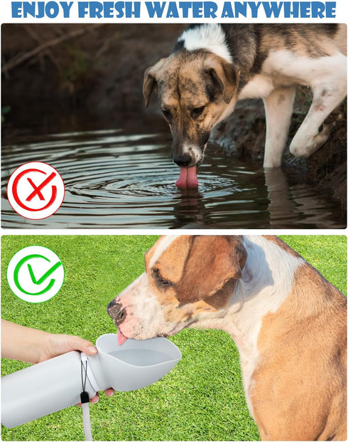 Dog Water Bottle Portable, 25oz/750ml Travel Dog Water Bottle with Collapsible Dog Bowls Large, Lightweight & Leak Proof Silicone Dog Drinking Wat...