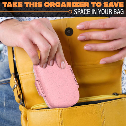 2Pcs Travel Pill Organizer Small Pill Case - Weekly Pill Organizer Small Pill Container Travel Pill Case Pill Box Organizer Purse Pill Case - Pill...