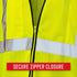 Coast SV300 Rechargeable Lighted High Visibility Safety Vest, Dual Mode, Zip Front, 2 Pockets, 2 Mic Tabs, Meets ANSI/ISEA Standards, 360 Visibili...
