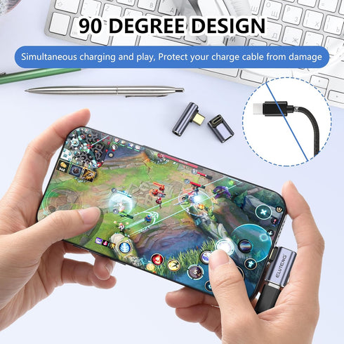 ELUTENG 90 Degree USB C Adapter 3 Pack 100W Right Angle USB Type C Male to Female 8K@60Hz Connector 40Gbps USB-C Extender Compatible with Steam De...