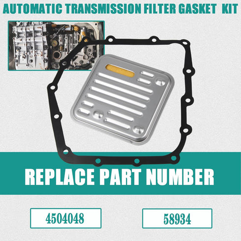 Automatic Transmission Filter Oil Pan Gasket Kit Compatible with 1982-2019 Dodge Journey Avenger Mitsubishi Eclipse Plymouth Breeze Chrysler Town ...