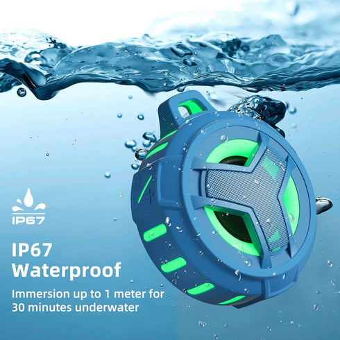 EBODA Shower Bluetooth Waterproof Speaker, IPX7 Floating Portable Wireless Small Speakers with Light, 24H Playtime for Beach, Pool, Kayak Accessor...