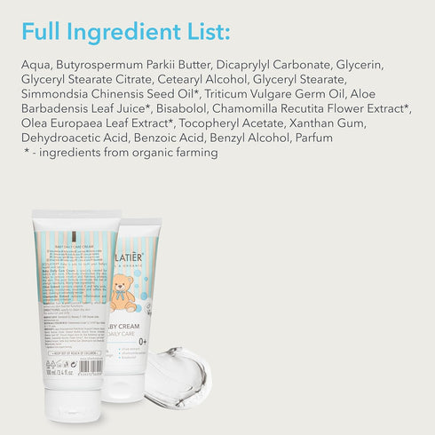 Moisturizing & Nourishing Baby Cream - 98% natural ingredients - Olive & Chamomile Extracts with Bisabolol, Vegan Baby Moisturizer - Hydrates, and...