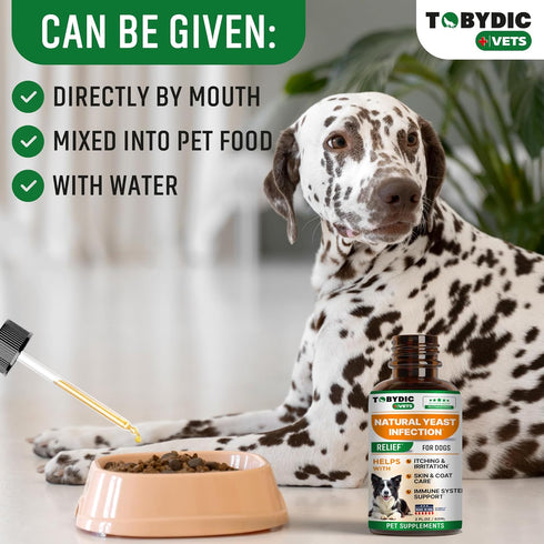 Natural Dog Yeast Infection Relief - Itchy Skin & Ear Treatment - Reduces Irritation & Relieves Itching and Allergy - Herbal Medicine Drops Supple...