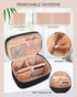 Travel Makeup Bag Organizer, Large Make Up Bag for Women, Double Layer Cosmetic Bag with Removable Dividers, Portable Makeup Case Storage, Black...