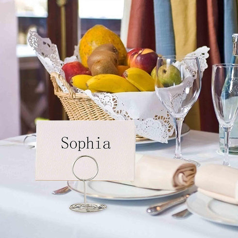 24 Pcs Premium Mini Place Card Holders and 24 Pcs Place Cards, Small Table Card Holder, Cute Table Number Holders, Photo Picture Holders for Cente...
