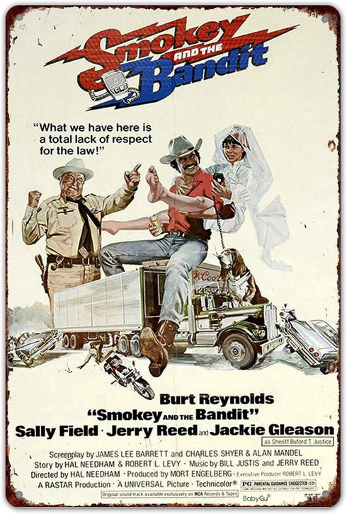 Ylens Smokey Bandit Tin Poster Burt Reynolds Reproduction Metal 8 x 12...