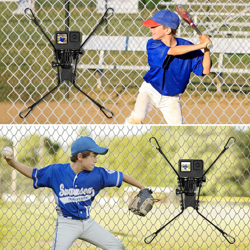 Fence Mount for GoPro Hero Action Camera Chain Link Backstop Fence Mount for Mevo Start, iPhone, Smart Phones for Recording Baseball Softball Tenn...