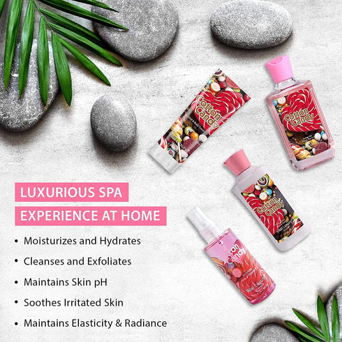 Cotton Candy Bath & Body Kit - 3 Fl Oz, Ideal Skincare Gift Home Spa Set Including Body Lotion, Shower Gel, Body Cream, and Fragrance Mist - Perfe...