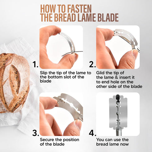 RICCLE Bread Lame Slashing Tool, Dough Scoring Knife with 15 Razor Blades and Storage Cover...