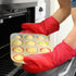 BPA-Free Silicone Oven Mitts Ultra Heat Resistant up to 500°F - Oven Mitts with Thick Cotton Liner - Long Slip Resistant Pot Holders, Flexible Ove...