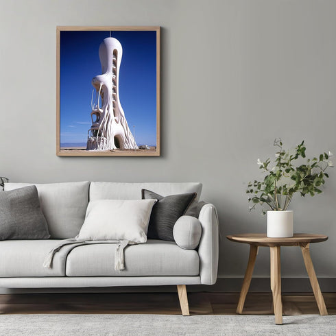 Posterizer 1 pcs-alien futuristic building-sci-fi art-Abstract & Modern Art-Fantasy & Fiction Art-Gift for Art Lovers-Decor for Home & Office- UNF...