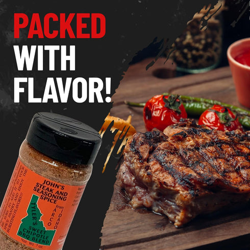 John’s Steak and Seasoning Spice, Sweet Chipotle Seasoning, Pork Chop, Chicken Wings, and Steak Seasoning, Gluten-Free, MSG-Free, Idaho-Made, Tyle...