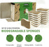 16 Pack Biodegradable Natural Kitchen Sponge - Compostable Cellulose and Coconut Walnut Scrubber Sponge - Eco Friendly Sustainable Sponges for Dis...