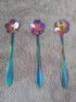 8 Pieces Rainbow Flower Spoon Coffee Teaspoon Set, Stainless Steel Stirring Spoon Tea Spoon Sugar Spoon, 8 Different Patterns...