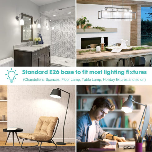 LED Light Bulbs, 100 Watt Equivalent A19 LED Bulbs, 13W 4000K Neutral White 1500 Lumens Non-Dimmable Bright E26 Edison Medium Screw Bulbs for Home...