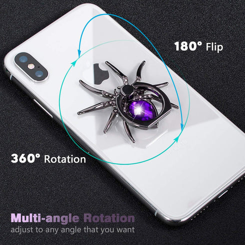 Allengel Spider Phone Ring Holder Stand, Animal Phone Ring Finger Grip Rhinestone Phone Kickstand for All Smartphone (Purple)...