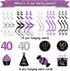40th Birthday Decorations Women Purple Black Silver Women 40th Birthday Party Decorations Purple Silver Black Foil Hanging Swirls...