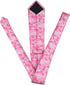 Elfeves Men's Women Boys Pink White Small Designer Jacquard Silk Tie Formal Self Necktie...