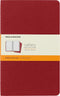 Moleskine Cahier Journal, Soft Cover, Large (5" x 8.25") Ruled/Lined, Cranberry Red, 80 Pages (Set of 3)...