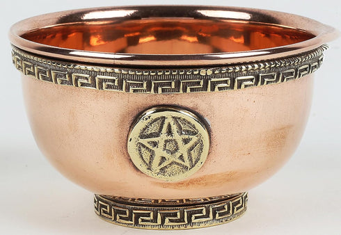 Indian Consigners Small Altar Witchcraft Serving, Offering or Smudging Bowl (Pentagram Bowl)...