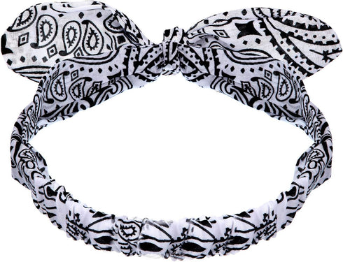 Hicarer 4 Pcs Bandana Headband for Women Knot Retro Print Headbands Paisley Print Red Blue Black White Adjustable Headwrap...