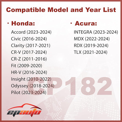 EPAuto CP182 (CF11182) Replacement for Honda Premium Cabin Air Filter includes Activated Carbon...