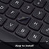 3PCS Universal English Keyboard Letter Stickers, Replacement English Keyboard Stickers with Black Background and White Lettering for PC Computer L...