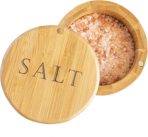 Totally Bamboo Salt Cellar – Wooden Salt Box with Magnetic Lid for Countertop Storage, 6 oz Capacity...