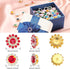 200 Pieces Flatback Rhinestones 12 mm 14 mm Flower Shape Claw Cup Sew on Rhinestone Buttons Crystal Glass Flower Multicolor Jeweled Buttons for Cr...