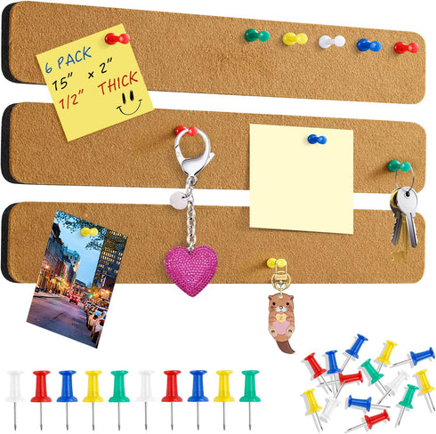 Felt Bulletin Board Corkboard Strips for Walls 3pack...