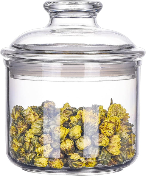 13.5oz Small Acrylic Storage Jar, Airtight Lid with Silicone Sealing Ring, Ideal Canister Container for Sugar, Tea, Spices, Herbs, Shells, Bath Sa...