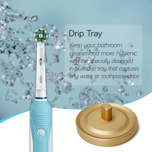 Compatible for Oral-B Electric Toothbrushes Holders for Bathroom,Aluminum Engineered Gold Toothbrush Holder,Compatible with only Oral B Electric t...
