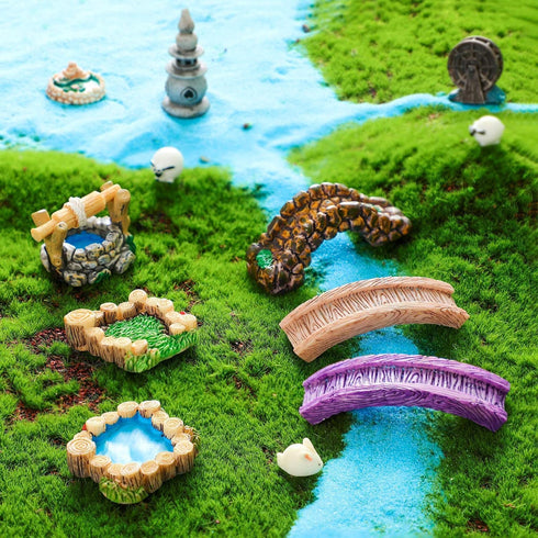 Oblong Pool Fairy Garden Miniature Pond Ornaments Accessories for Miniature Garden Accessories, Home Micro Landscape Decoration Garden Sculptures ...