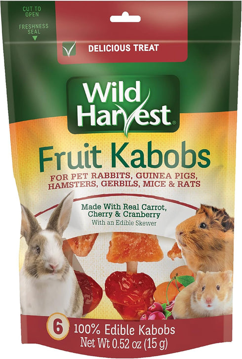 Wild Harvest Fruit Kabobs, 6 Count, for Pet Rabbits, Guinea Pigs, Hamsters, Gerbils, Mice and Rats...