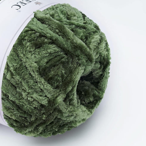 NICEEC 300g Soft Chenille Yarn Blanket Yarn Velvet Yarn for Knitting Fancy Yarn for Crochet Weaving DIY Craft Total Length 150m (164yds)_Army Gree...