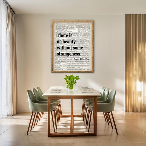 Posterizer 1 pcs-there is no beauty without some strangeness-Edgar Allan Poe-Typography Art-Gift for Couples boyfriend girlfriend Husband Wife- UN...