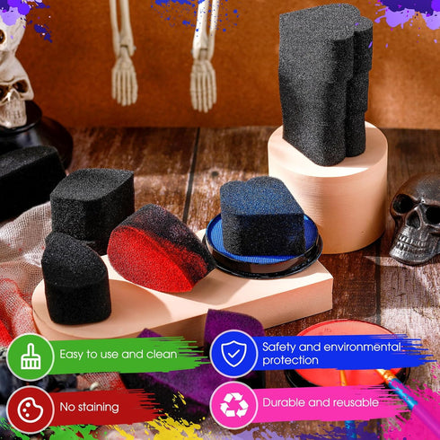32 Pcs Face Paint Sponges Face Painting Sponges High Density Face Painting Supplies for Kids Adults Art Works Makeup Body Painting, 4 Style, Water...