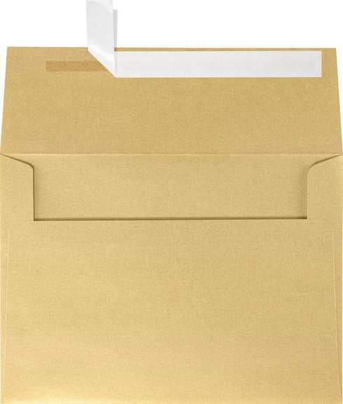 LUXPaper A4 Invitation Envelopes | Peel & Press | 4 1/4" x 6 1/4" | Blonde Metallic | 80lb. Text | 50 Qty...