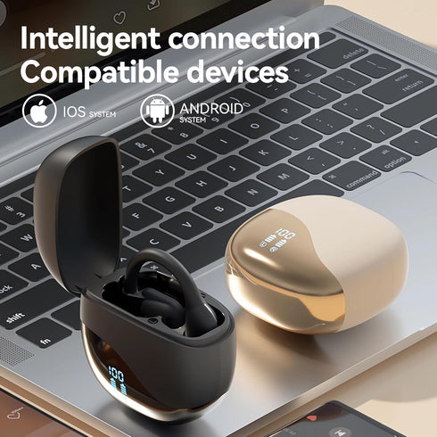 Open Ear Headphones Wireless Earbuds Wireless Bluetooth Headphones 5.3 LED Display 80hrs Playtime HiFi Stereo Sound Waterproof Charging Case Digit...
