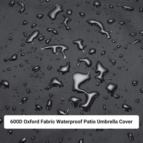 OKPOW Umbrella Cover 420D Oxford Fabric Patio Umbrella Covers Waterproof with Zip, for 9ft to 12ft Garden Outdoor Umbrella (Black)...