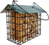 Double Suet Feeder with Green Metal Roof, Holds 2 Suet Cakes, Hanging Bird Feeder for Woodpeckers, Blue Jays, Chickadees, Nuthatches...
