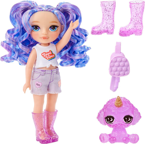 Rainbow High Littles – Amethyst Willow, Purple 5.5" Posable Small Doll with Purse, Magical Pet Dog, Girls Toy Gift, Kids Ages 4-12 Years...