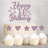 Purple Glitter Happy 14th Birthday Cake Topper with Cupcake Toppers - 14th Birthday Cupcake Decoration, 14th Birthday Cake Decor for Boys or Girls...