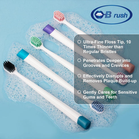 Extra Soft Toothbrushes for Adults - Wide Head Flossing Brush Tapered Bristles Ultra Clean Brushes Individually Wrapped Travel Toothbrush Variety ...