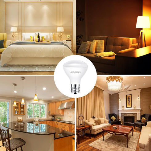 R14 LED Bulb, 4W=40W, Dimmable, E17 Base, Mini LED Reflector Floodlight Bulb, 400 Lumens, 2700K Warm White, 4 Pack...