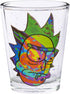 Silver Buffalo Rick and Morty Colorful Abstract Faces 4 Pack Mini Glass Set, 1.5 Ounces...