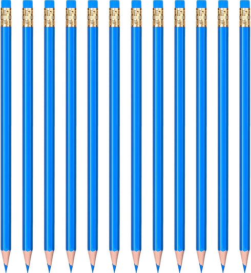 Zhanmai 36 Pieces Checking Pencils Erasable Pencils Pre Sharpened #2 HB with Erasable Tops for Checking Map Coloring Tests Grading (Blue)...